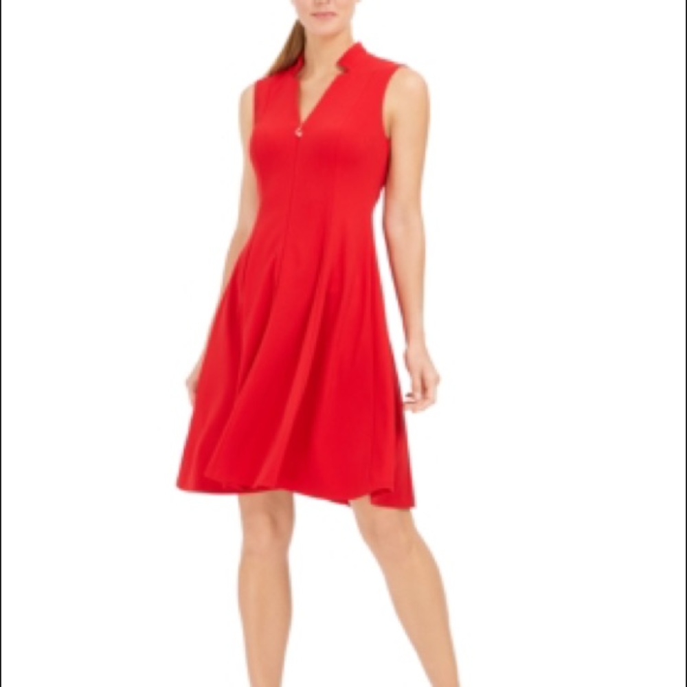 Calvin Klein Petite Star-Neck a-Line Dress